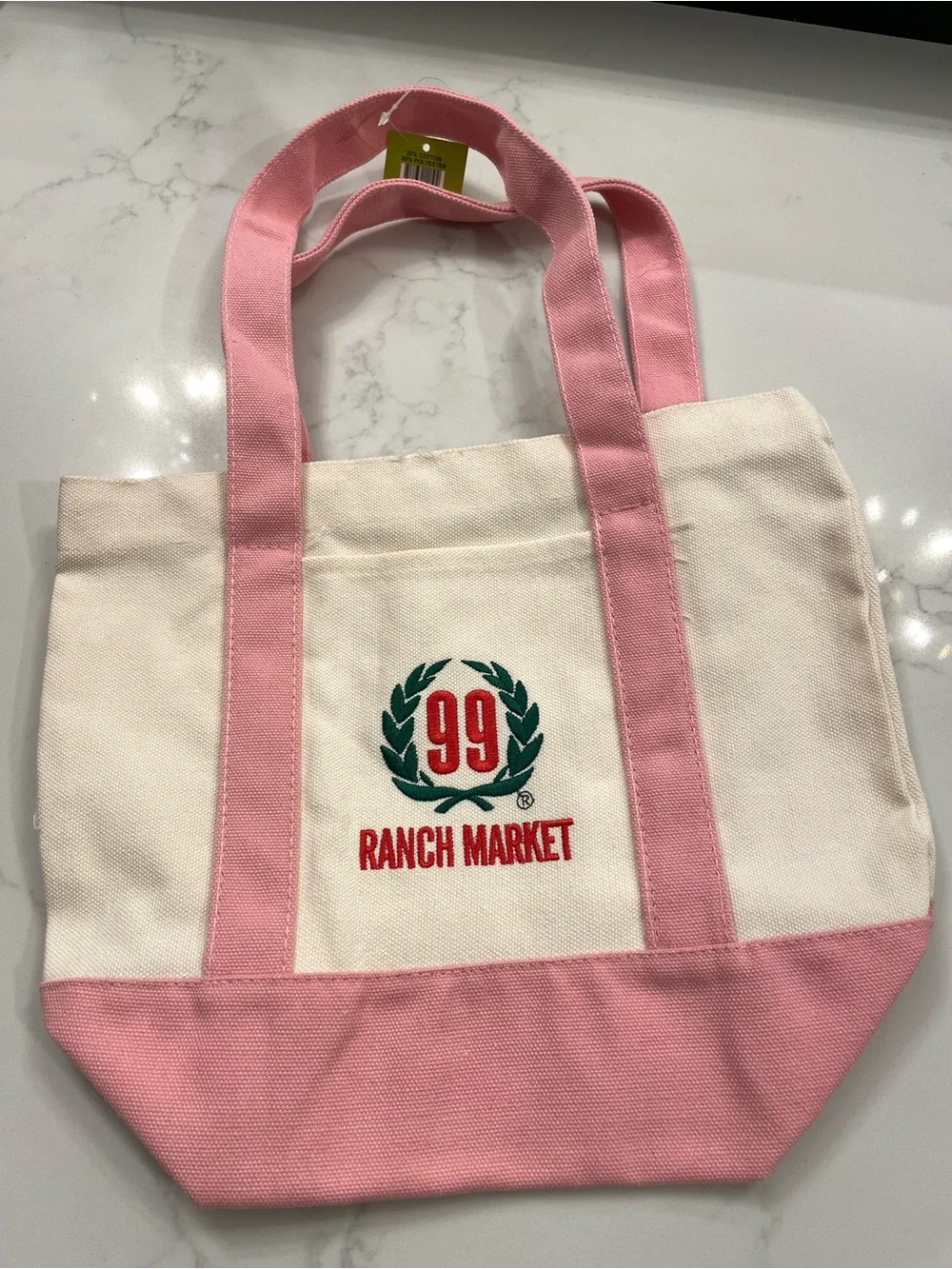 99 Ranch Pink & Cream Canvas Tote Bag, NWT